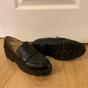 Chunky platform loafers in black size 6